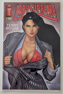Lady Supreme Number 1 by Terry Moore May 1996 Image Comics: The provenance of this lot is from a quality collector PBC. Please see all the included images to read all related information. We have included quality scans to show it's actual condition. This lot i