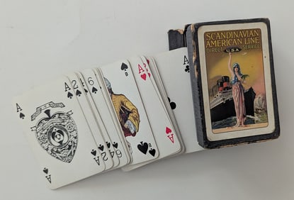 Vintage Very Rare SCANDINAVIAN AMERICAN LINE Playing Cards