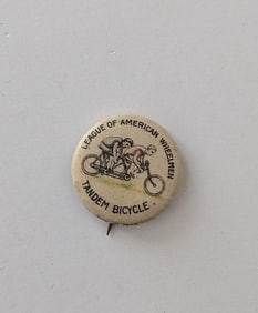 LEAGUE OF AMERICAN WHEELMEN Pinback BUTTON TANDEM BICYCLE