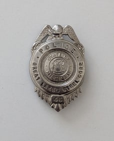 Vintage Great Lakes Steel Police Badge - State of Michigan