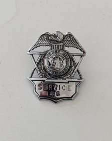 Vintage SERVICE Badge - State Of Michigan Plated