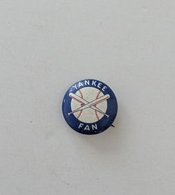 1950's YANKEE FAN 7/8" tin litho baseball pinback button