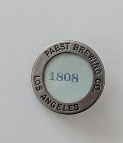 1953 Pabst Brewery Employee Badge #1808 Pinback