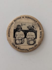 Vintage Rare Pennsylvania Buffet & Wholesale Liquor House Pocket Mirror