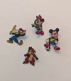 Wonderful Set 4 Germany Pins Walt Disney Sports  Baseball, Soccer, Tennis