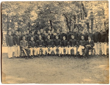 Antique 19th C. Cabinet Photo Corp of Cadetes to Id. 7.75" x 9.75"