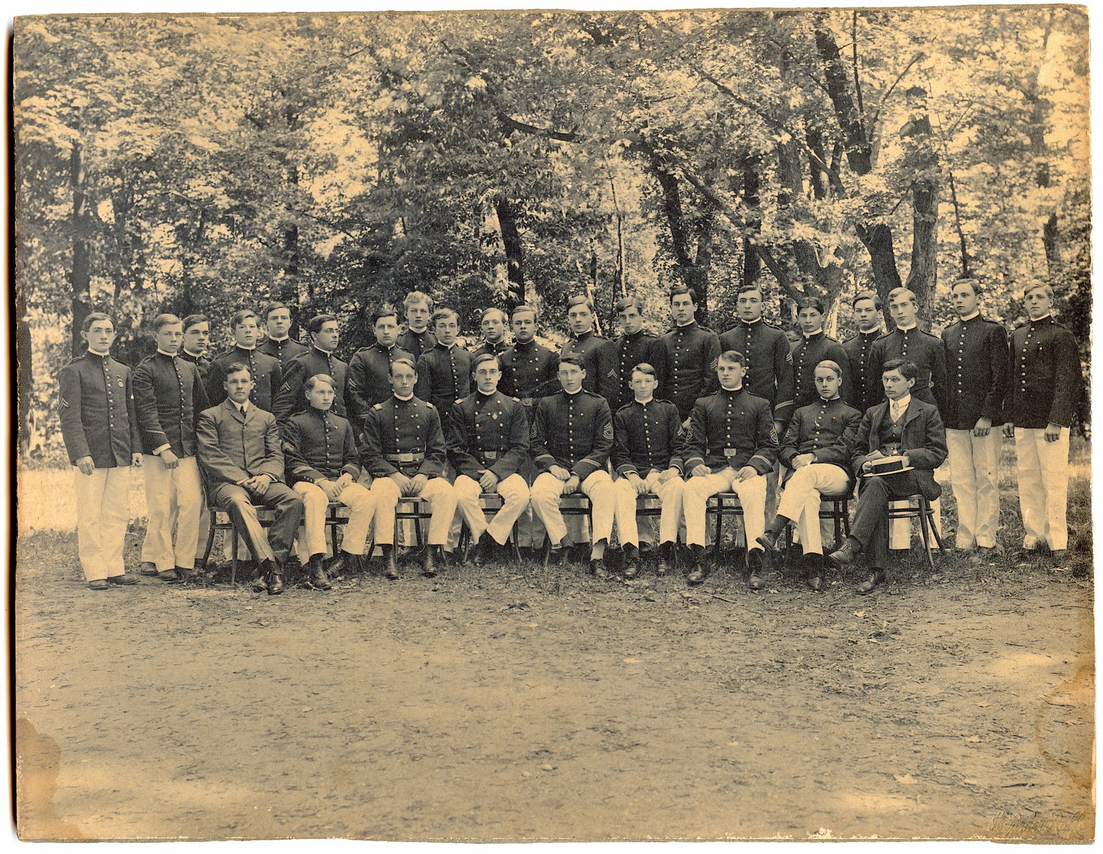 Antique 19th C. Cabinet Photo Corp of Cadetes to Id. 7.75" x 9.75": The provenance of this lot is from a quality collector PBC. Please see all the included images to read all related information. We have included quality scans to show it's actual condition. This lot i