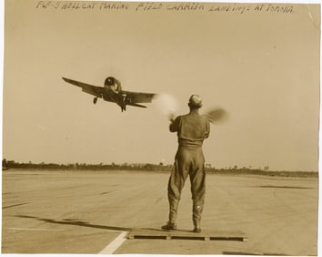 Original Vintage Photo 1945 Aircraft Landing At Tomoka Daytona , FL 7" x 9"