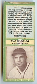 1937 DIAMOND MATCHBOOK Bob Garbark CHICAGO CUBS