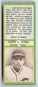 1937 DIAMOND MATCHBOOK James K. O'Dea CHICAGO CUBS