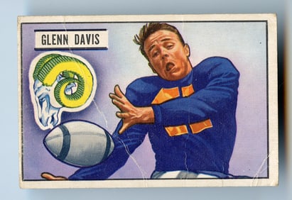 1951 Bowman Football Card #42 Glenn Davis-Los Angeles Rams Card