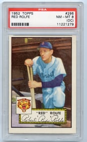 1952 Topps Red Rolfe #296 Detroit Tigers NM-MT 8 OC