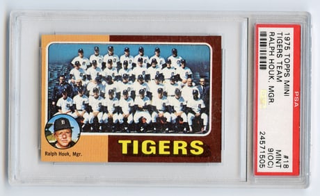 PSG Mint 9 (OC) 1975 Topps Mini Tigers Team #18
