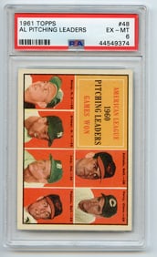 1961 Topps #48 Al Pitching Leaders - PSA 6