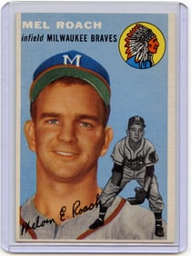 1954 Topps Mel Roach #181 Milwaukee Braves Baseball Card
