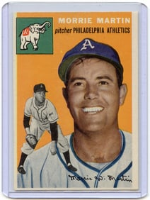 1954 Topps Baseball Morrie Martin Philadelphia Athletics Card #168