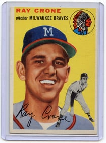 1954 Topps Baseball Card # 206 Ray Crone - Milwaukee Braves