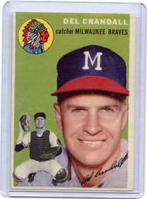 1954 Topps Del Crandall #12 Original Milwaukee Braves Catcher