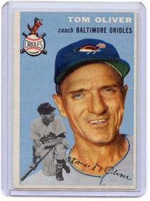 1954 Topps #207 Tom Oliver Baltimore Orioles Coach Baseball Card