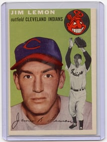 JIM LEMON 1954 TOPPS BASEBALL VINTAGE ROOKIE CARD #103 CLEVELAND INDIANS
