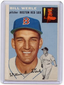 BILL WERLE 1954 TOPPS BASEBALL VINTAGE BASEBALL CARD #144 BOSTON RED SOX