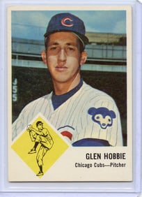 1963 Fleer Baseball Card Glen Hobbie Pitcher Chicago Cubs #31
