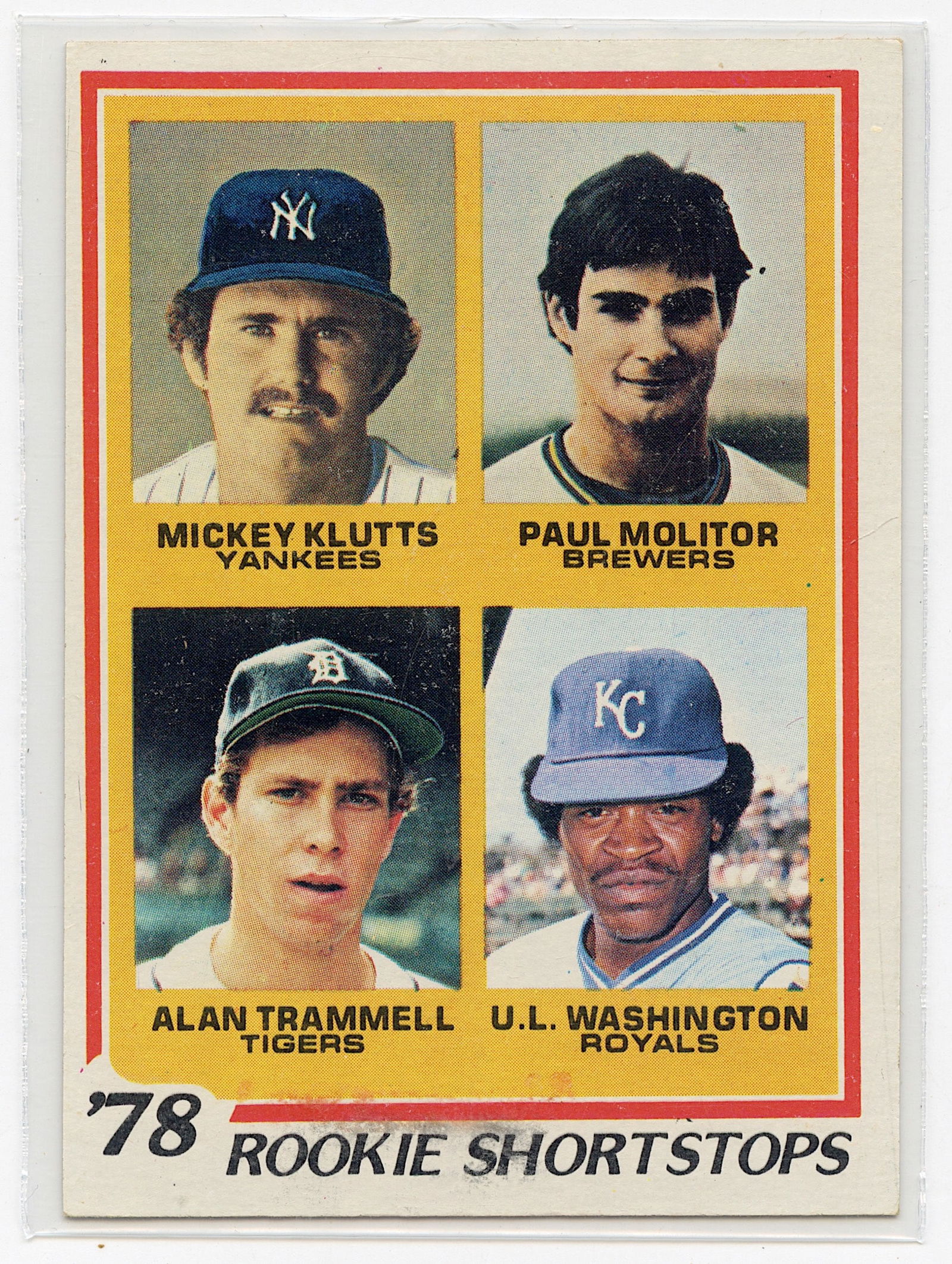 1978 Topps Baseball #707 '78 Rookie Shortstops Paul Molitor /Alan Trammell (1 of 2)