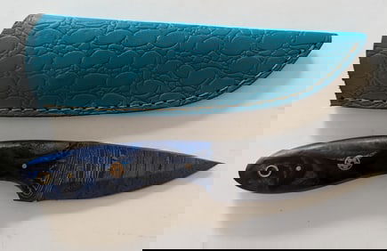 Handcrafted Heirloom  Damaskus Steel Knife  8" Long