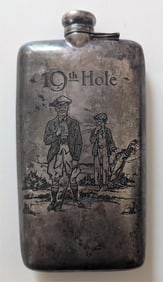 19th Hole Sterling Silver Golfing Flask 11.5 oz