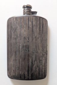 Vintage Sterling Silver English Cross London Flask 1/2 Pt - 7.5oz