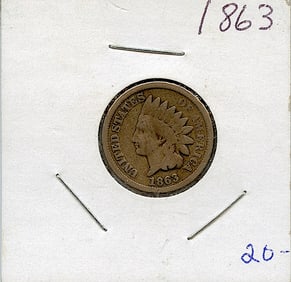 Currency Collectors 1863 Indian Head Penny