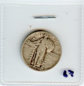 Currency Collectors 1930-M Silver Standing Liberty Quarter 25C