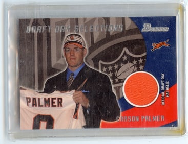 CARSON PALMER 2003 BOWMAN DRAFT DAY JERSEY RC