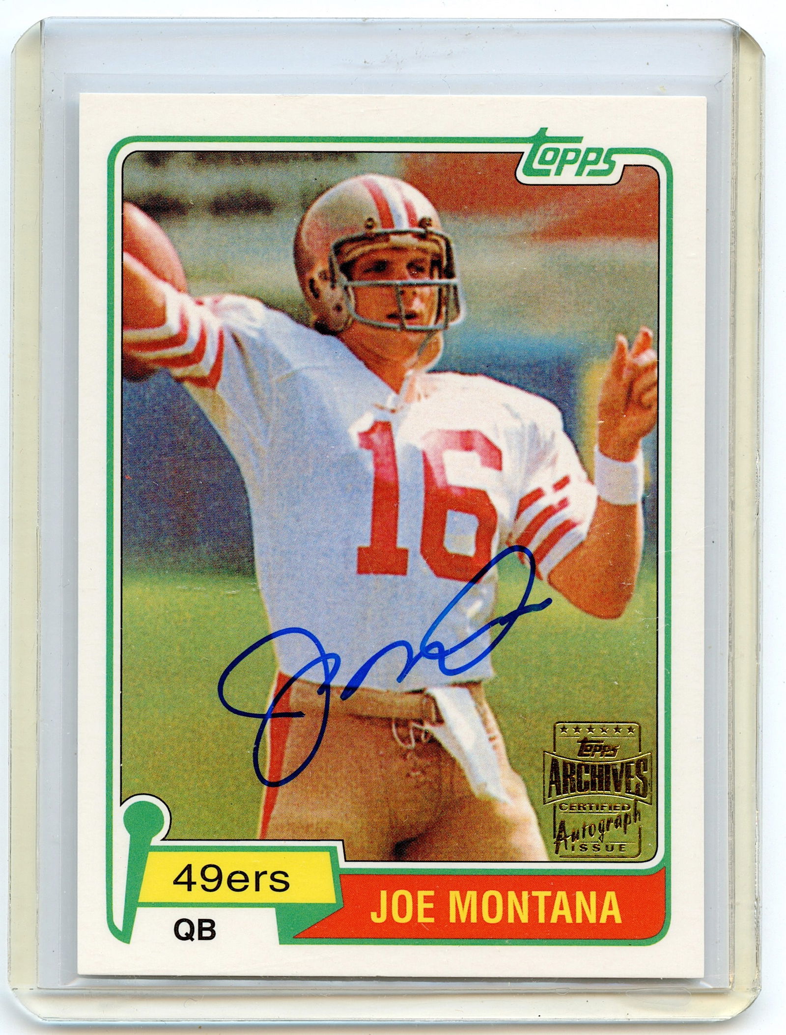 1981 Joe Montana Topps Autographed #216 (1 of 2)