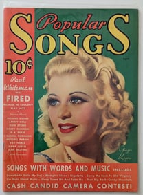 Popular Songs magazine April 1935 Ginger Rogers cover photos Old Hollywood music