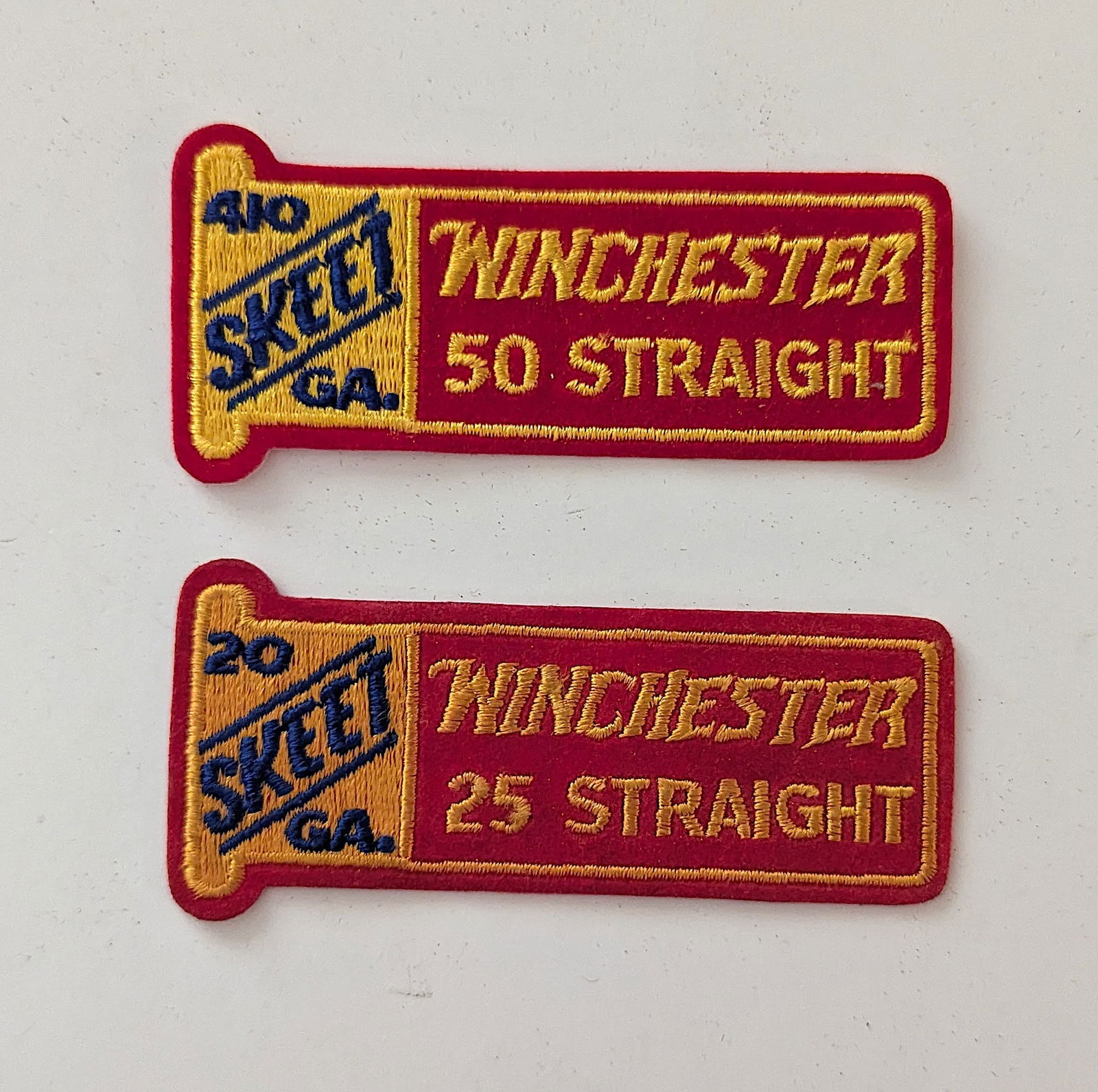 Vintage Set 2 Patches WINCHESTER Skeet, GA (1 of 2)
