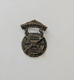 Vintage NRA Pro Marksman Award Straight Clasp pin button