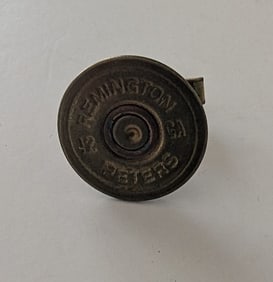 Vintage c1900 REMINGTON PETERS 12GA Advertising Brass Button Cufflink