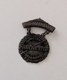 Winchester Pro-Marksman Vintage Medal Pin Award Crossed Rifle Gun Badge