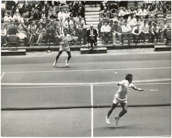 Original Vintage Iconic Press Photo Tennis PANCHO GONZALEZ / ROCHE, 1968