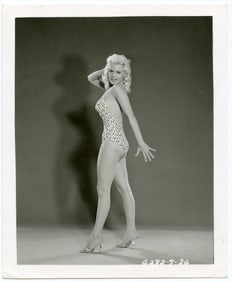 Original Vintage Photo JANE MANSFIELD 6" x 4" Stamped on the Bak