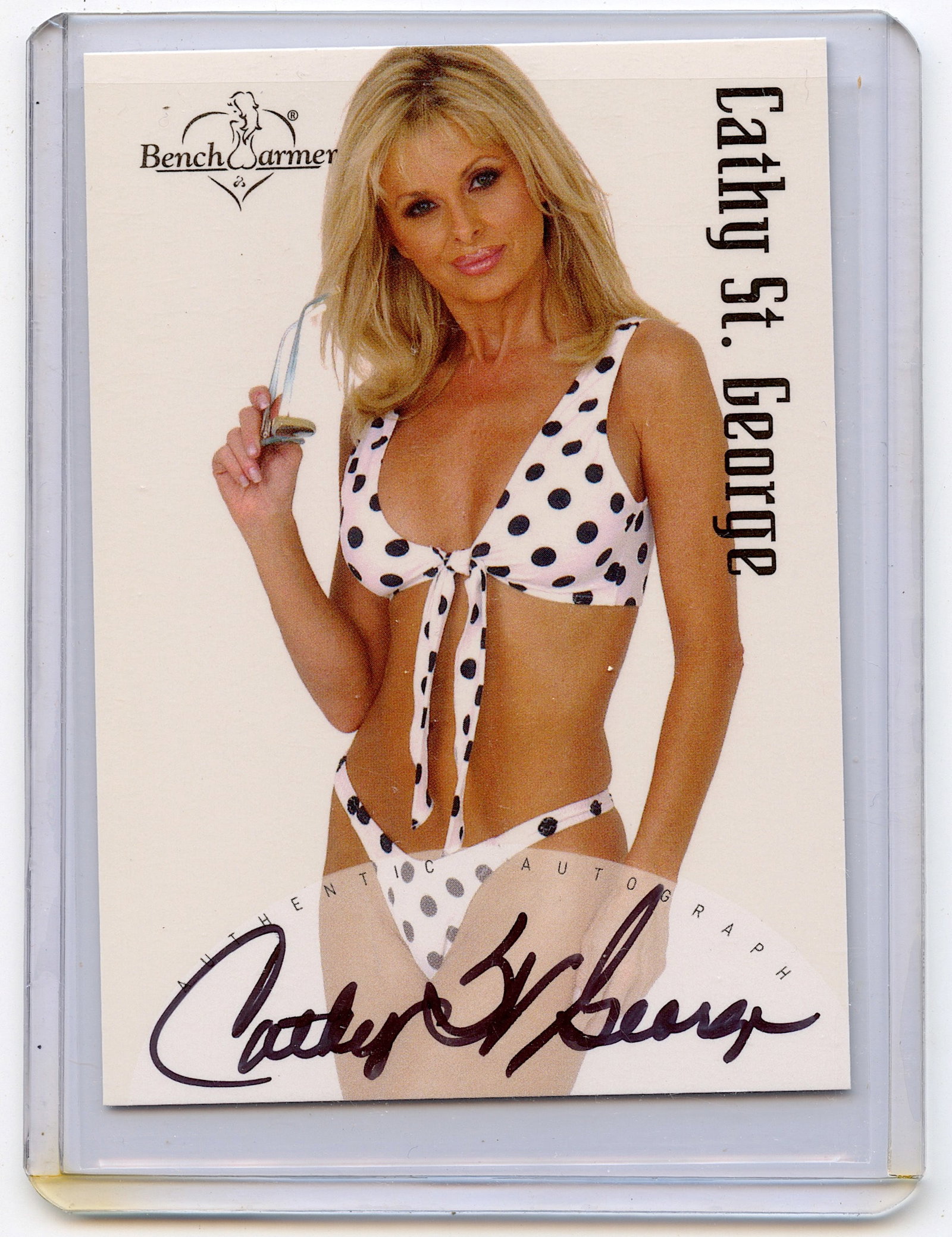 Autographed Rare Tradecard Pin Up Female CATHY St. GEORGE: The provenance of this lot is from a quality collector in LA, California. We have included a quality scan to show it's actual condition.. This lot is located in Boca Raton, Fl and its shipment will be