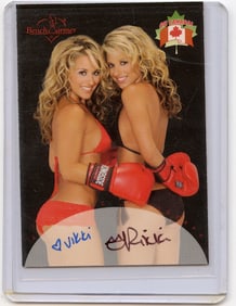 Autographed Rare Tradecard Pin Up Female THE IKKI TWINS