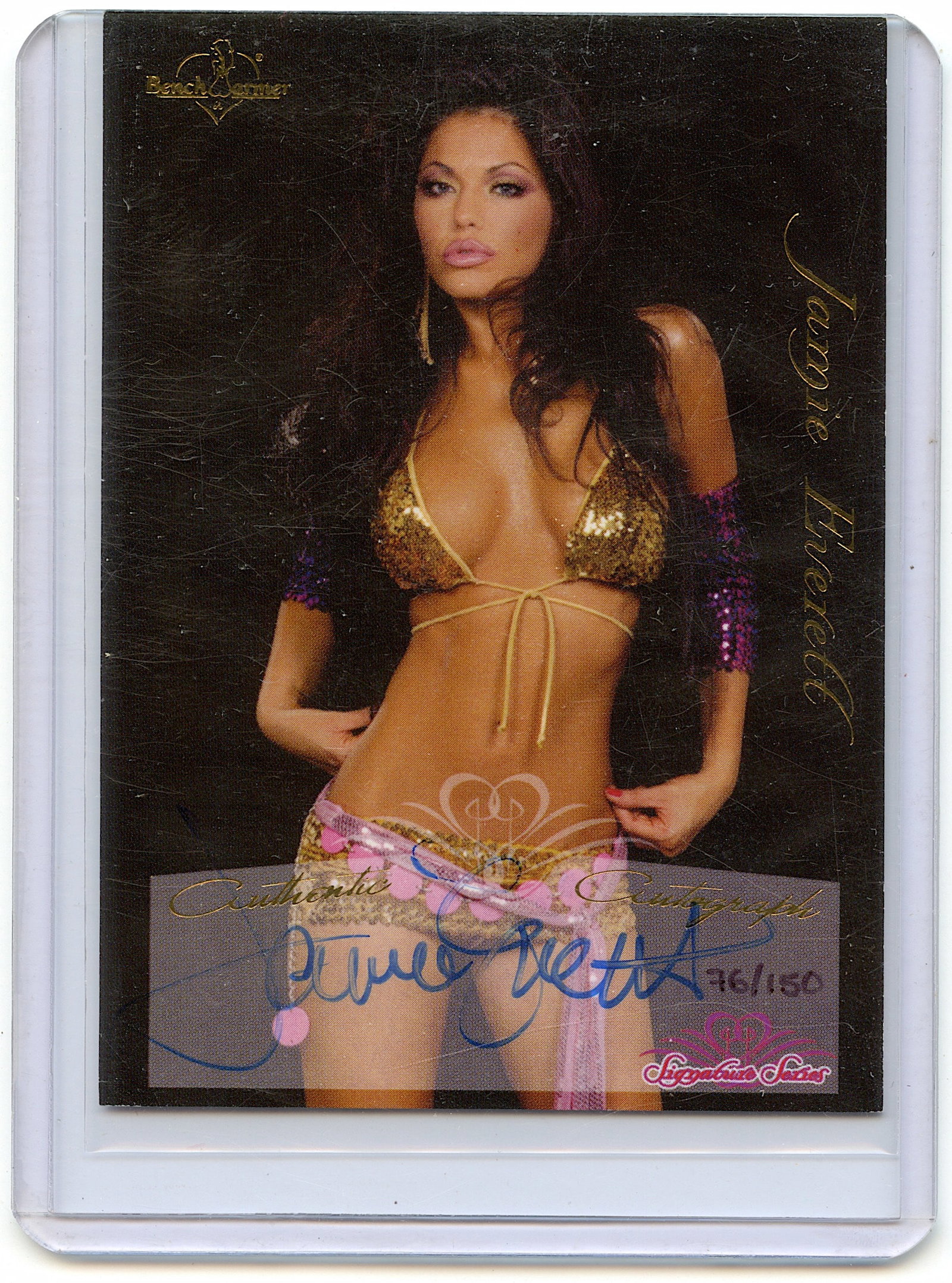 Autographed Rare Tradecard Pin Up Female JAMIE EVERETT: The provenance of this lot is from a quality collector in LA, California. We have included a quality scan to show it's actual condition.. This lot is located in Boca Raton, Fl and its shipment will be