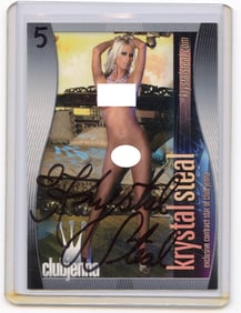 Autographed Rare Tradecard Pin Up Female KRYSTAL STEAL