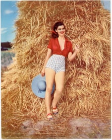 Vintage 1950s Lithograph American Pin Up USA 10" x 8"