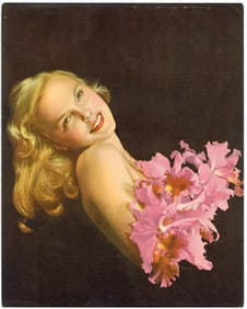 Vintage 1950s Lithograph American Pin Up USA 10" x 8"