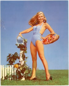 Vintage 1950s Lithograph American Pin Up USA 10" x 8"