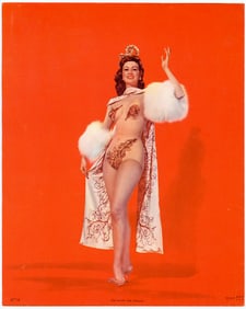 Vintage 1950s Lithograph American Pin Up USA 10" x 8"