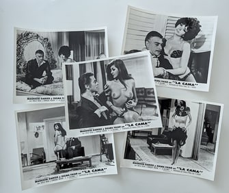 Set 5 Vintage Mexican Movie Stills "LA CAMA" , 1968